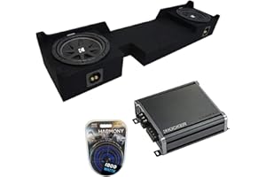 Harmony Audio Kicker Bundle Compatible with 2004-08 Ford F-150 Ext Super Cab Truck C10 Comp Dual 10" Sub Box Enclosure with CXA800.1 Amplifier