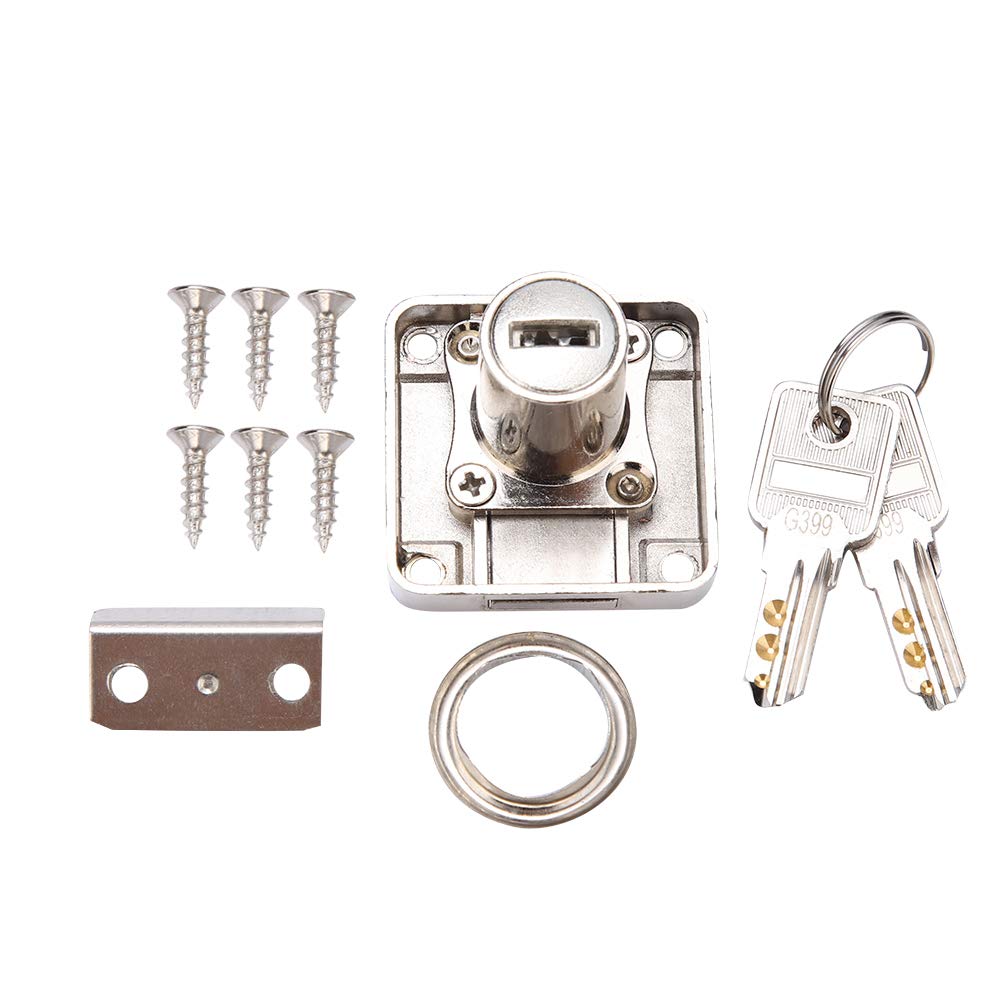 Zinc Alloy Drawer Locks Reusable Cabinet Lock Security Lock for Furniture Home Office Storage Safe with Keys 32MM
