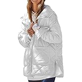 Dyexces Womens Quilted Puffer Jacket Hooded Long Sleeve Zip Up Winter Coat Lightweight Warm Jackets with Pockets