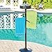 Brown Resin Wicker Pool Spa Towel Hanging Bar Rack Stand Freestanding Outdoor