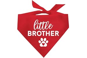 TEES & TAILS Little Brother Family Matching Dog Bandana (218 Red, XS)