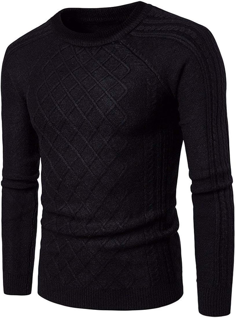 Winter Fashion Knitted Sweater Vertical Diamond Pattern Sweater Casual