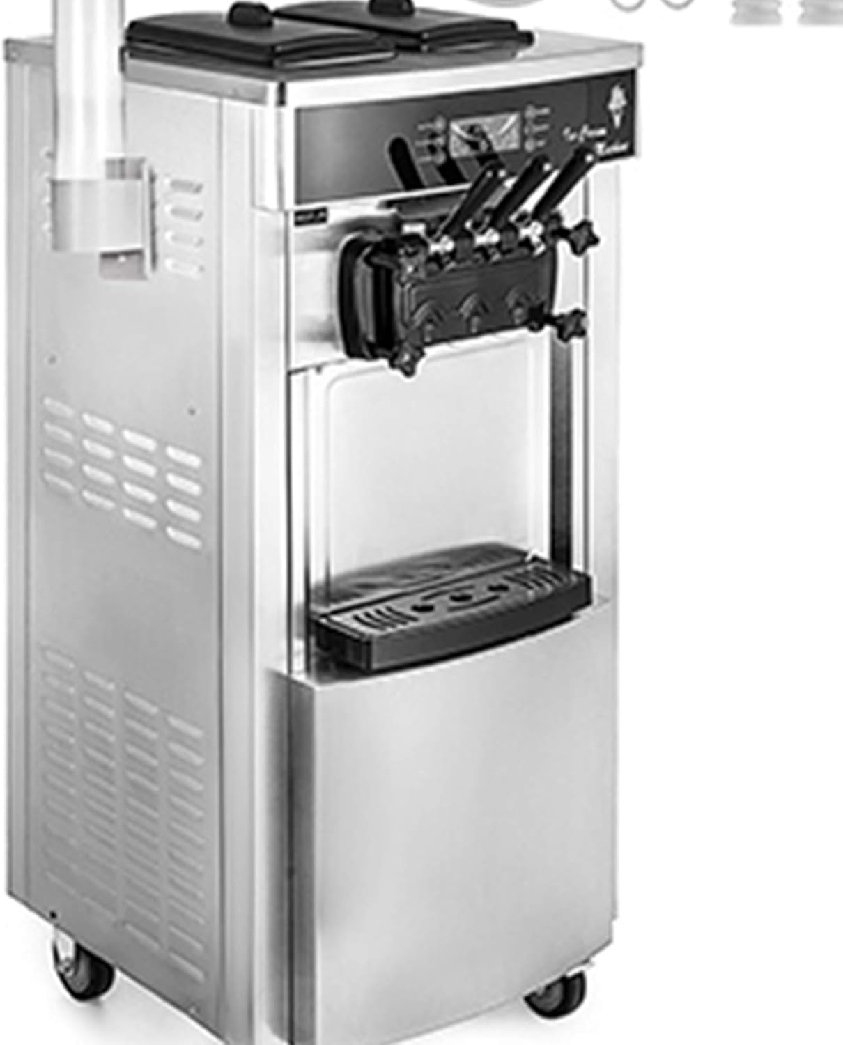 VEVOR 2200W Commercial Soft Ice Cream Machine 3 Flavors 5.37.4Gallons