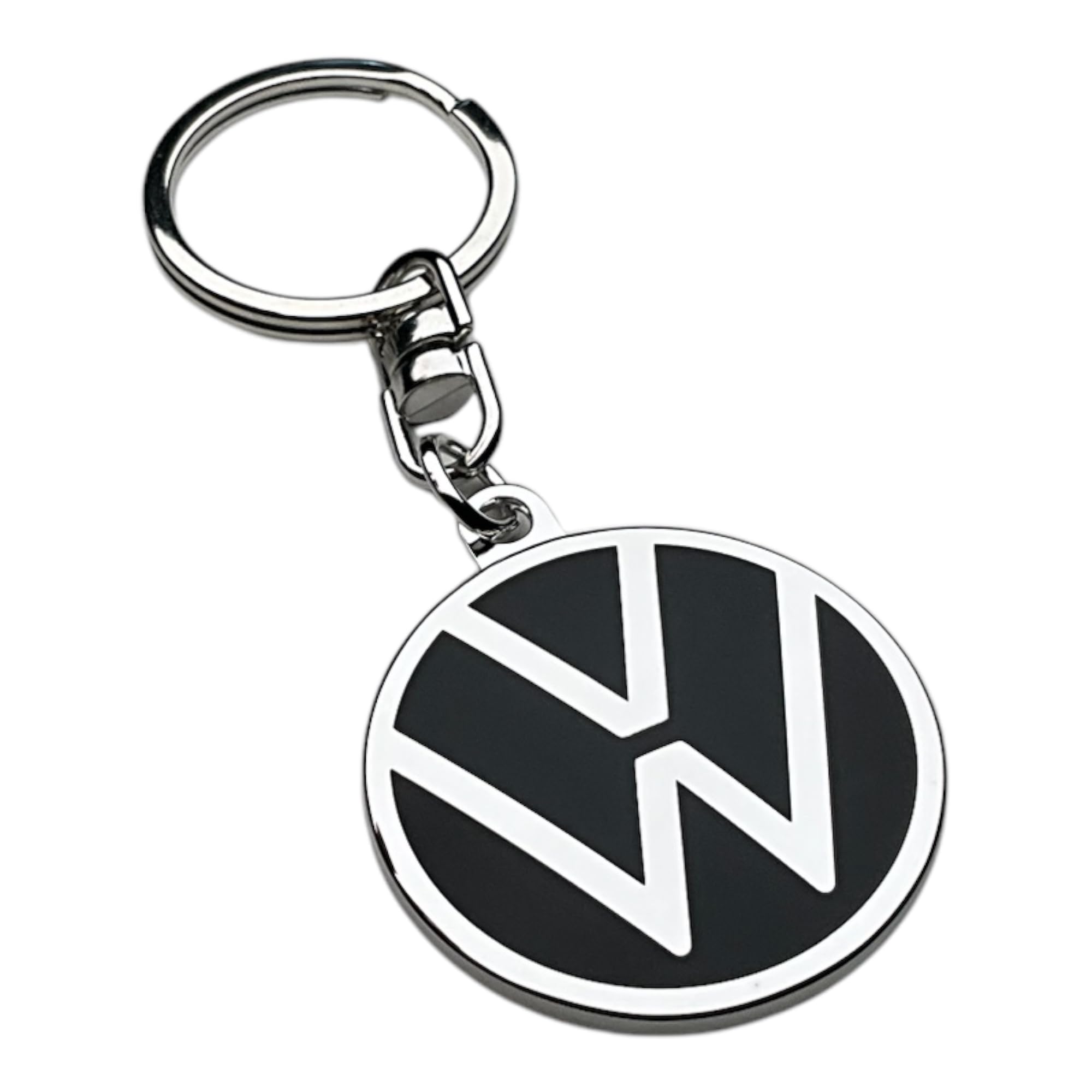 Volkswagen 000087010BQ Key Ring with VW Logo, Black, Diameter 37 mm