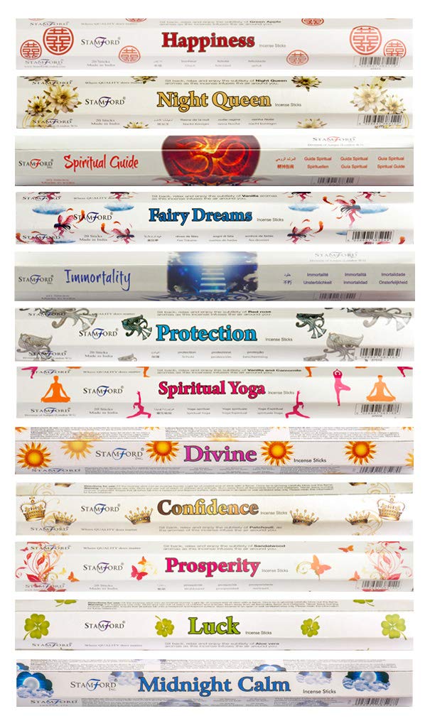 Stamford 37336 Spiritual Variety Set Incense Sticks - 12 Packs x 20 Sticks