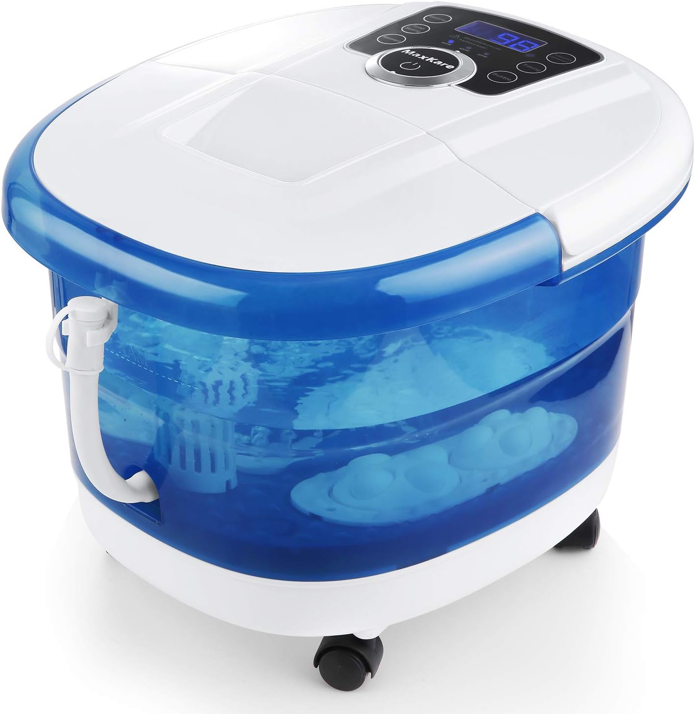 Foot Spa Bath Massager 6 in 1-Heat, Bubbles, Vibration, 4 Motorized Massage Rollers, Frequency Conversion, Time & Temprature Settings, Soothing Tired Feet Relaxation Ergonomics Design for Home Use: Health & Personal Care