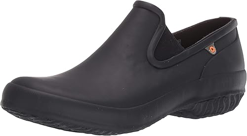 black rubber slip on clogs