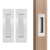 senharvest 4.72Inch Recessed Finger Flush Pulls Handles for Pocket and Sliding Doors,Closet and Barn Doors Hardware Brushed Nickel Sliver 2 Pack
