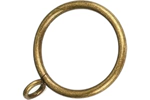 40 Pcs Curtain Rings Antique Brass 1.5Inch Strong Metal Decorative Curtain Ring with Eyelets, Rustproof Drapery Curtain Rod C