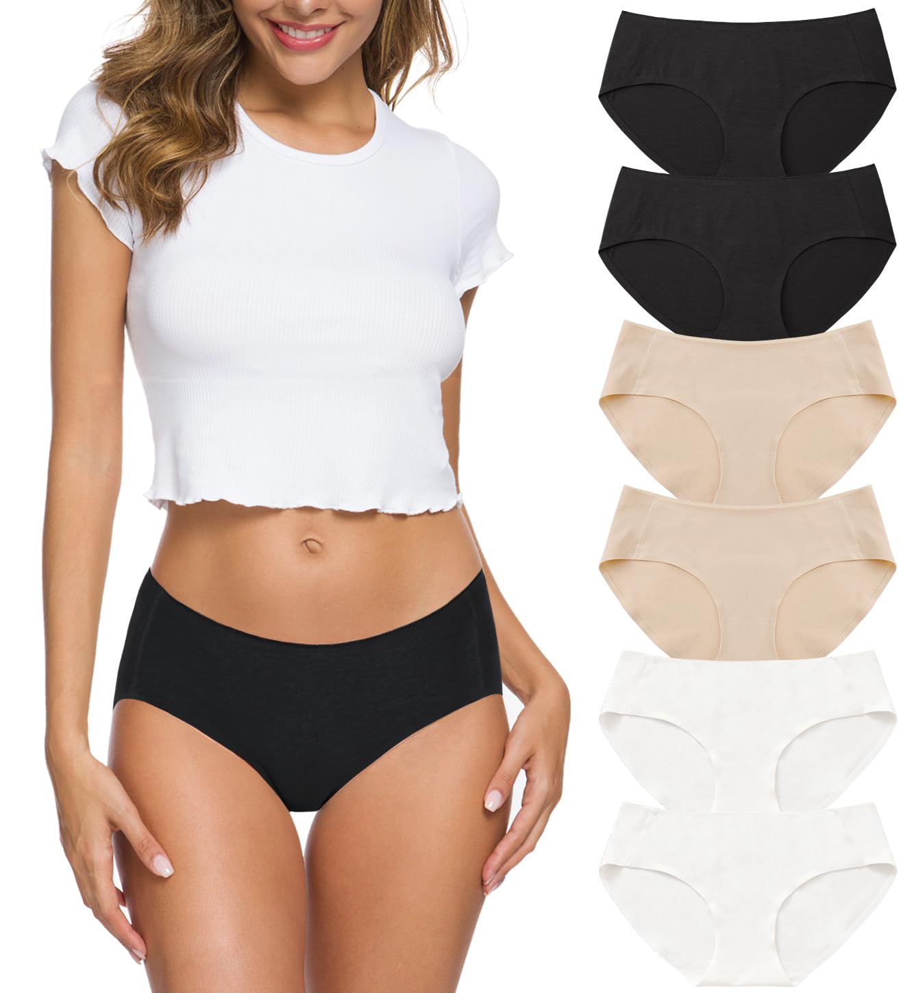 Photo 1 of Wealurre Cotton Bikini Women's Breathable Panties Seamless Comfort Underwear(3128M,B2/W2/A2)
