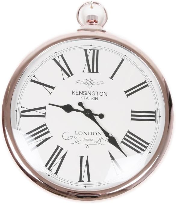 Large Copper Pocket Style Wall Clock - 35cm Face