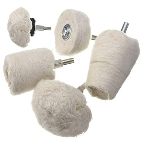 Samtlan Polierscheibe für bohrmaschine, polieraufsatz 5 pcs bürsten satz konischer baumwollsamt Polier Wheel Polierkegel Poli