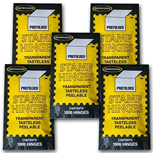 Supersafe Stamp Hinges FIVE Pack -- Total of 5000 Hinges
