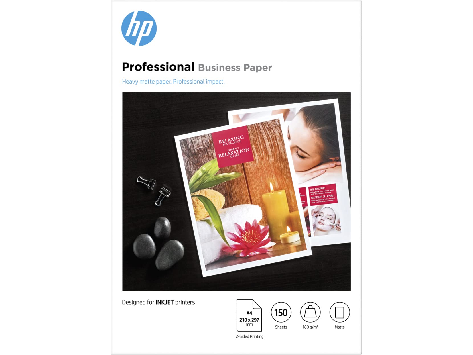 HP 7MV79A Inkjet Professional Matte Business Paper, A4, 180 gsm, 150 Sheets