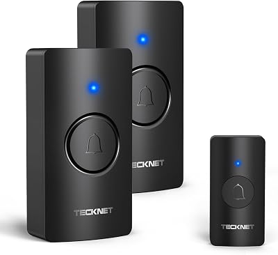 TECKNET Wireless Doorbell IP65 Waterproof Battery Powered 1300ft 60 Melodies