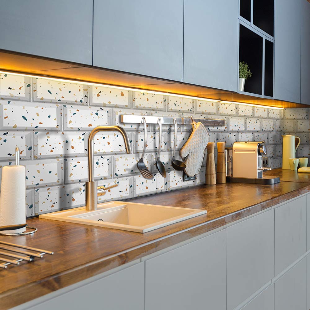 Marble Effect Wall Tile Transfers Sticker for Home Decor, Peel & Stick self-Adhesive splashback, Tile Decals for Living Room Kitchen Bathroom Decor, 27 Pieces