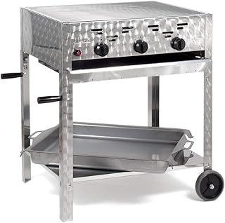 LAG Gasgrill-Kombibräter 11 kW fahrbar mit Grillrost und Stahlpfanne 3-flammig Gasgrill Grill Gastrobräter Profigrill Verein