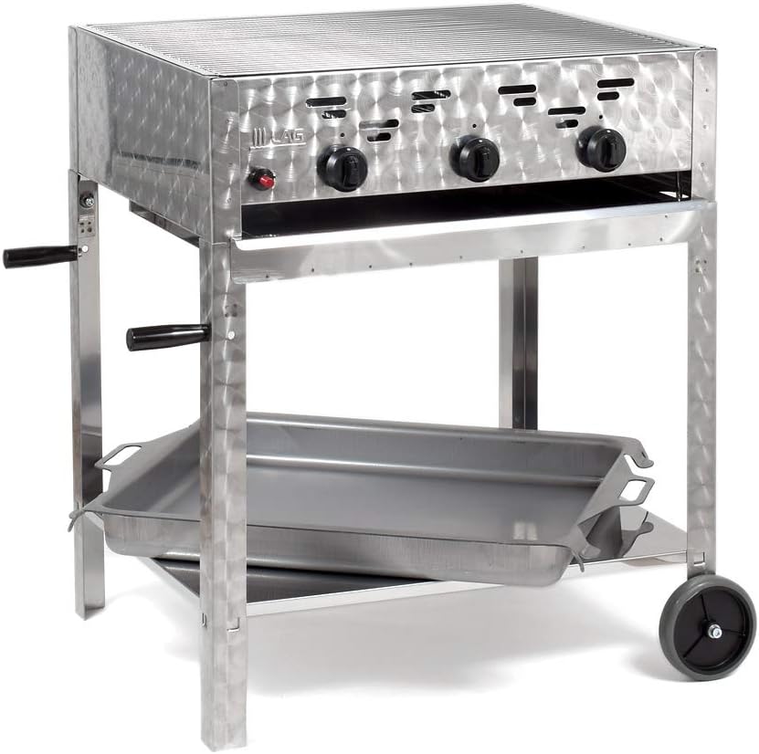 LAG Gasgrill-Kombibräter 11 kW fahrbar mit Grillrost und Stahlpfanne 3-flammig Gasgrill Grill Gastrobräter Profigrill Verein