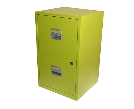 Bisley 2 Drawer Locking A4 Filing Cabinet Pfa2 Citrus Green