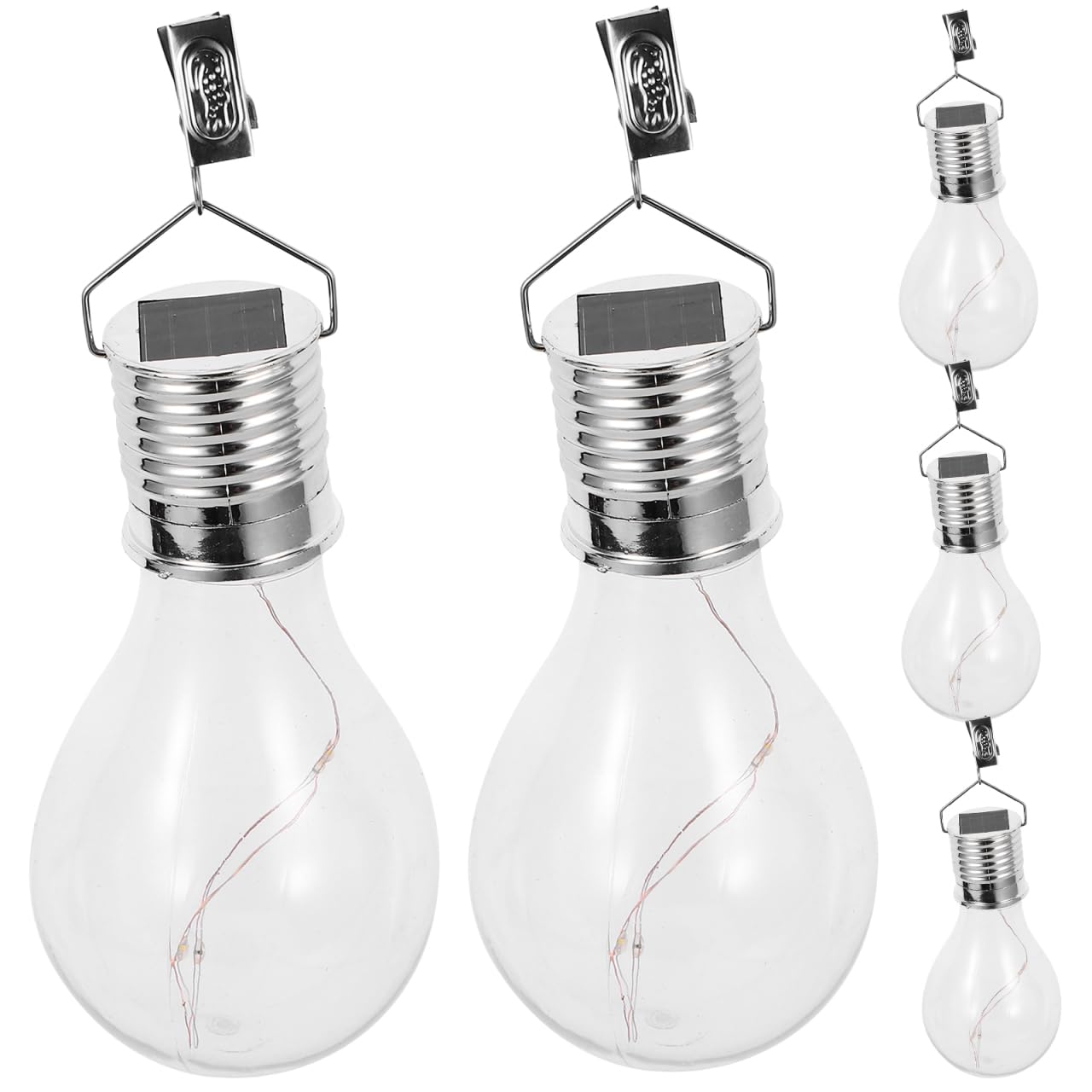 Angoily Solar Light Bulbs Outdoor Hanging Led Bulb with Clip Design Solar Powered Garden Lights for Patio Yard Decoration Waterproof Hanging Light Bulbs