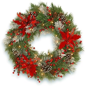 Nordic Collection Includes Remote Controlled Battery Pack With Timer 30 Inch Artificial Christmas Wreath Pre Lit With 50 Candy Cane Colored Led Mini Lights Red And White Decoration Seasonal Decor Riotrivandrumalumni Home Decor Battery Pack For Christmas Wreath