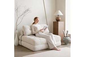 Queen Size Convertible Folding Sofa Bed, Foam Sofa with Pillows, Multi-Functional for People & Pets, Perfect for Living Room,