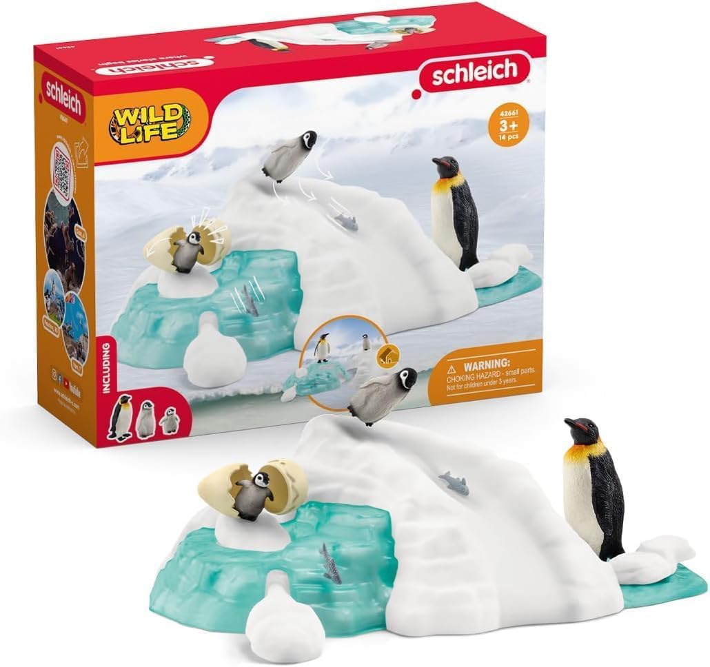 SCHLEICH Wild Life - Penguin Family Fun - Animal Toys for Kids and Toddlers Ages 3+