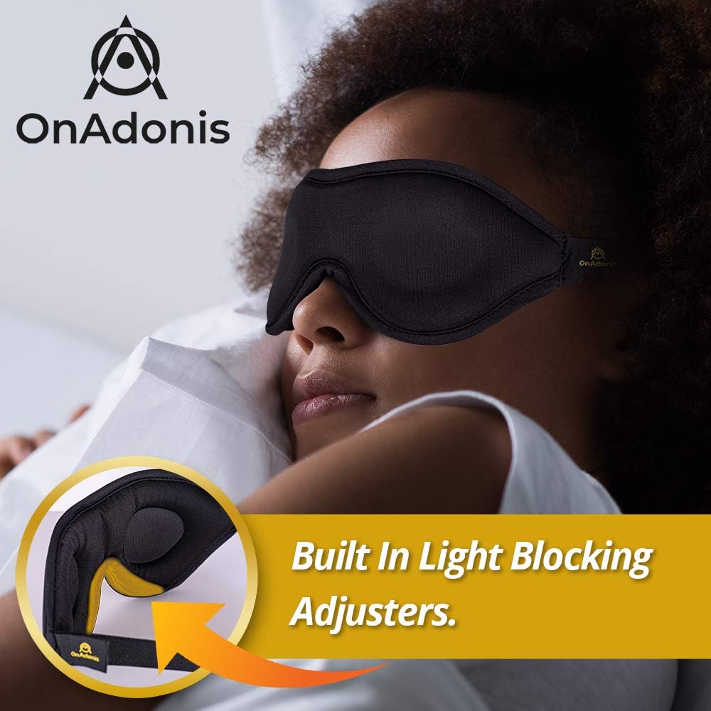 OnAdonis Sleep Mask-Blackout Eye Mask for Sleeping, Quality Comfort 3d Concave No Eyelid Pressure Eye Cover for Men Women Travel Yoga Meditation: Health & Personal Care