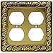 Franklin Brass 64197 Paisley Double Duplex Outlet Wall Plate/Switch Plate/Cover, Tumbled Antique Brass