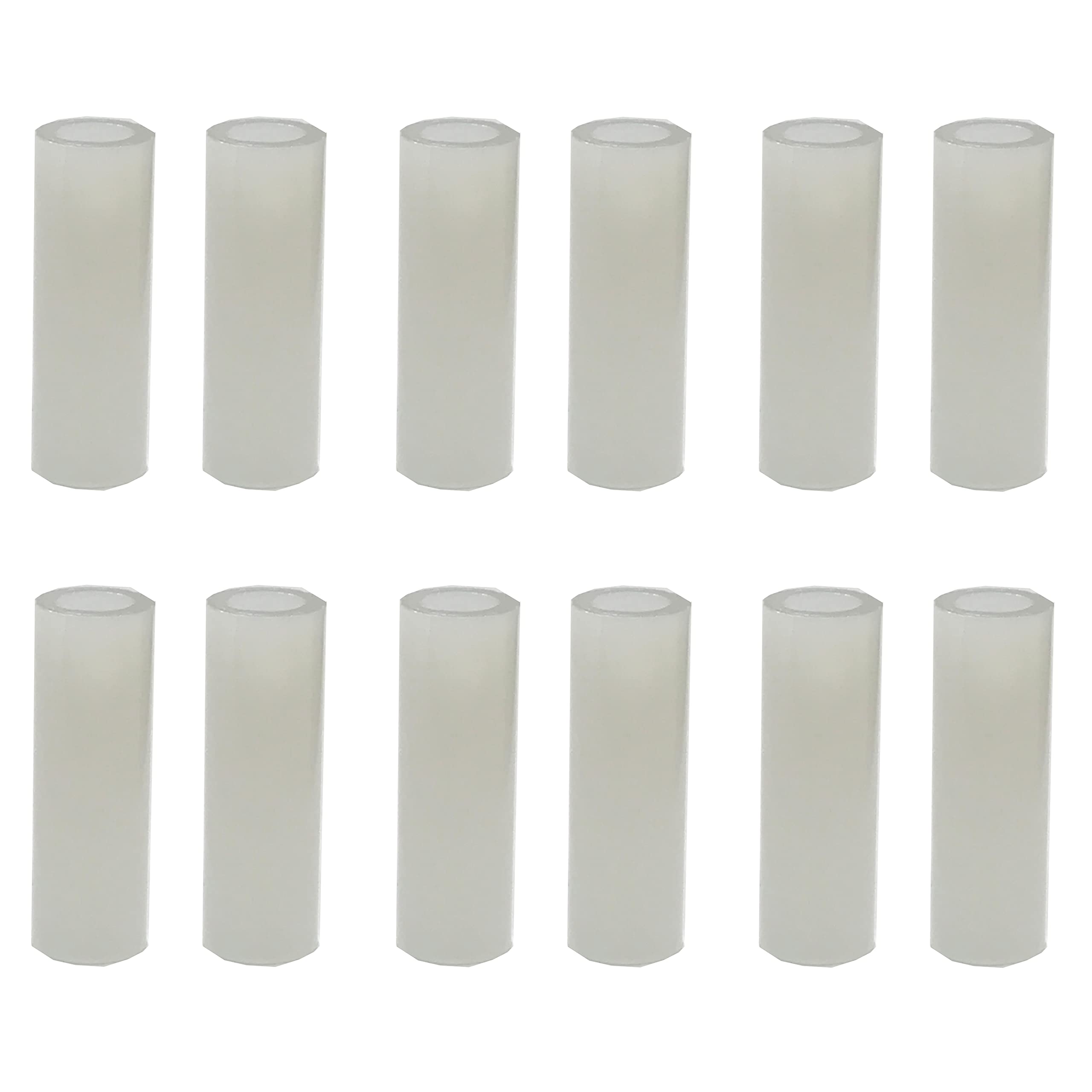 M8 x 30mm White Nylon SPACERS Plastic Standoff Washers Outside Diameter 15mm (Pack of 12)