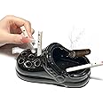 INDKOPVA Creative Clogs Ceramic Cigarette Ashtray, Cute Tabletop Portable Smokeless Ashtrays Smoking AshTray for Home Indoor Outside Patio Office Cool Cigar Ashtray Handmade Gift for Men Women (Black)