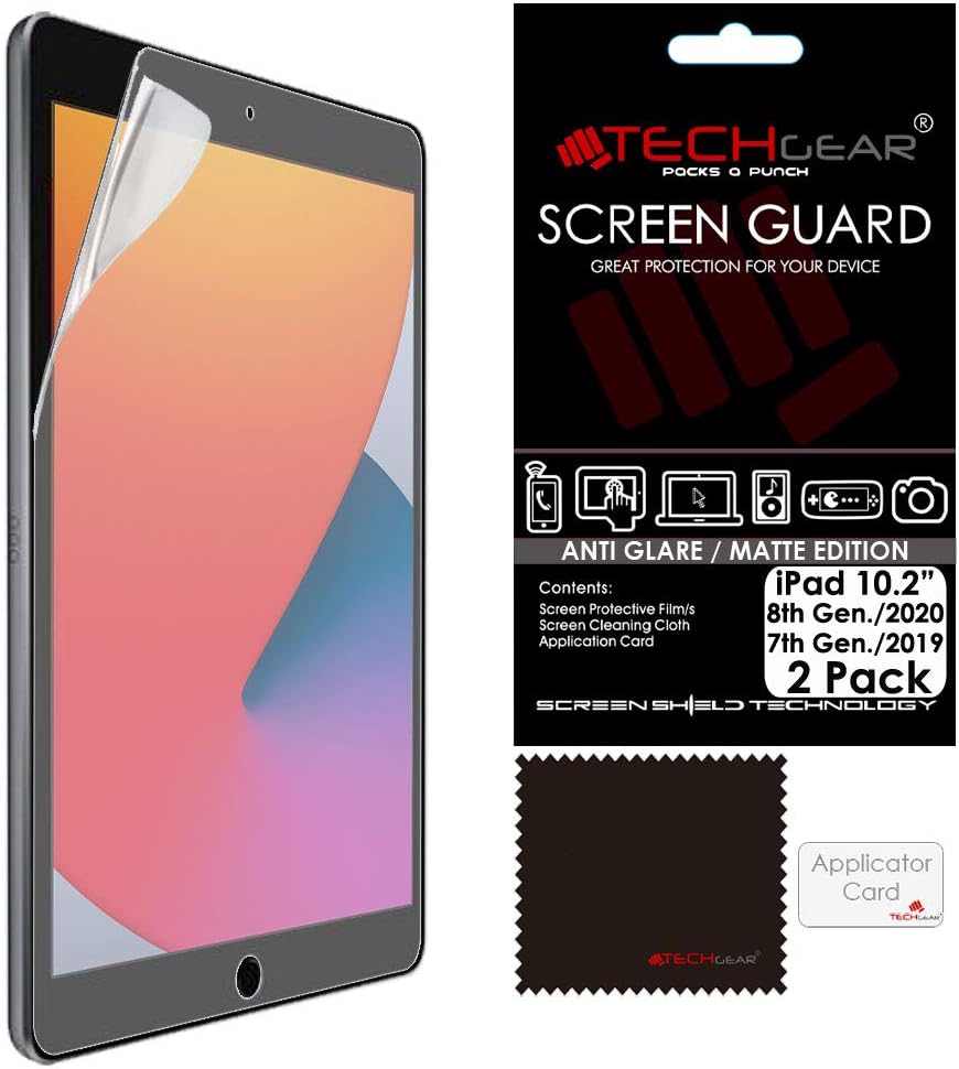 TECHGEAR [2 Pack Anti Glare MATTE Screen Protectors for iPad 10.2" 2021/2020 / 2019