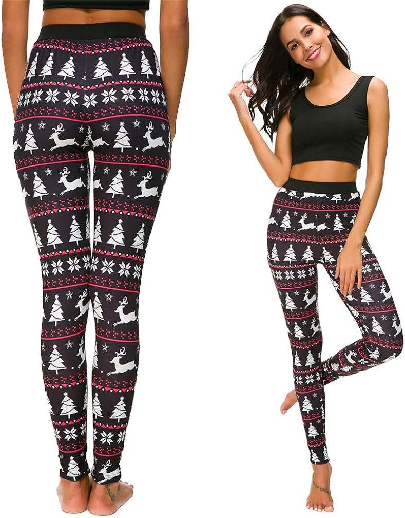 christmas workout leggings