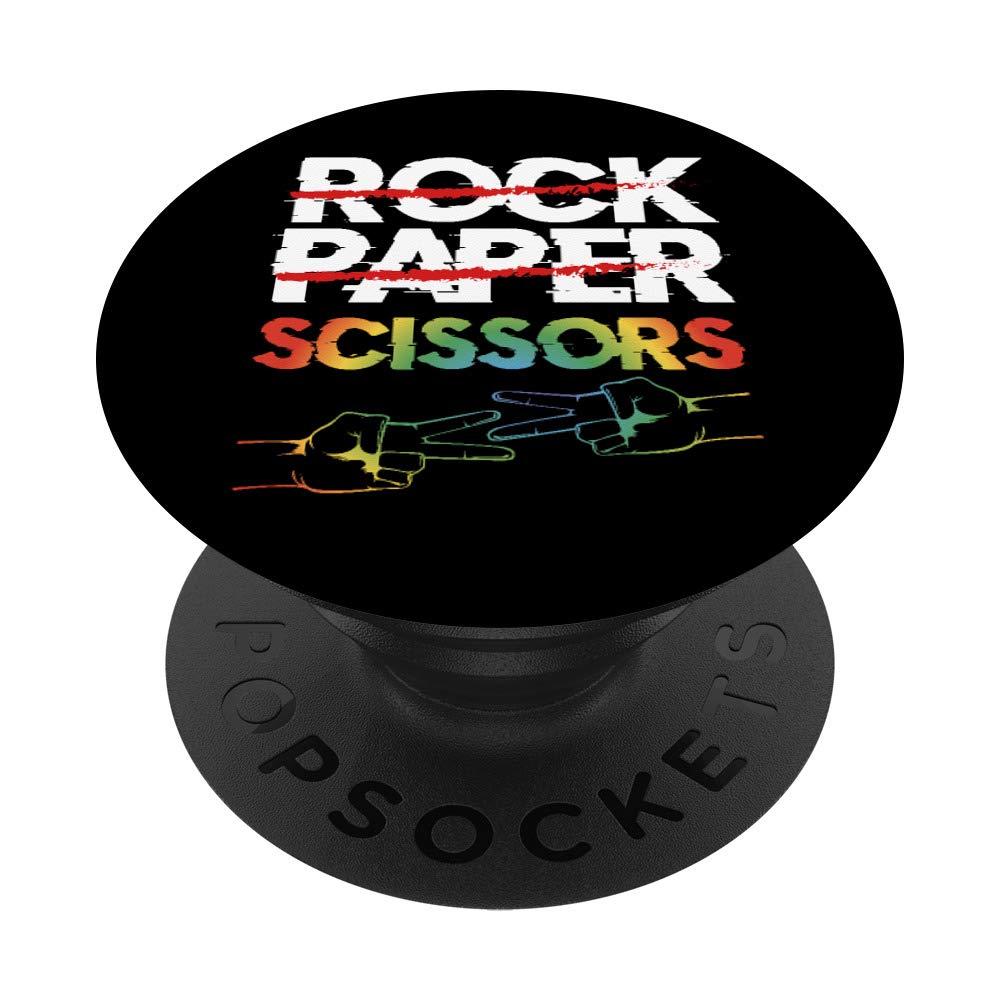 Rock Paper Scissors Lesbian Couple LGBTQ Pride Month Gift PopSockets PopGrip: Swappable Grip for Phones & Tablets