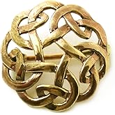 LynnAround Bronze Gold Filigree Brooches, Clothes Fasteners - Cloak, Shawl, Scarf Pin, Celtic Irish Norse Vintage Jewelry