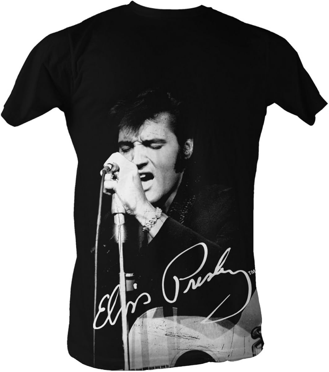 Elvis Presley Elvis Signature Mens TShirt In Black Clothing