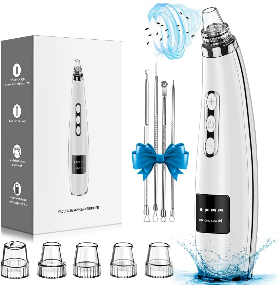 Blackhead Remover Pore Vacuum, USB Rechargeable Face Pore Cleaner Tool | Upgraded Electric Comedone Whitehead Extractor Tool-