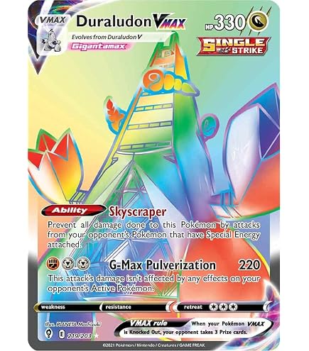 Amazon.com: Pokemon – Aegislash Vmax 190/185 – Vivid Voltage – Secret Rare  – Rainbow Holo