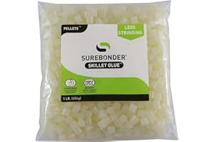 Surebonder B-2001 Less Stringing Skillet Glue Cube Pellets for Crafts and Floral Projects, 1 lb Bag, Use in Surebonder Glue Skillets, Cream Color