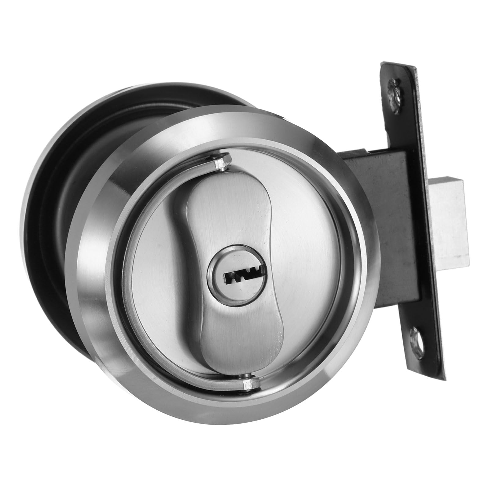PATIKIL Stainless Steel Deadbolt Lock, Single Cylinder Dead Bolt Locks Modern Round Dead Lock for Exterior Keyed Front Entry Door Pick Resistant Security, Silver