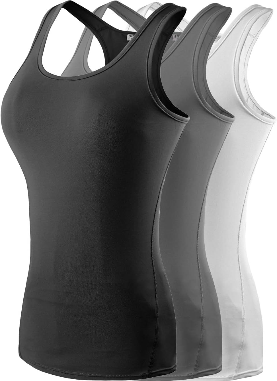 Women's Fitness Fast Dry Compression Running Sleeveless Athletic Tank Top 2/3 Packs