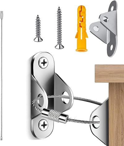 SUHAI 6 Packs Furniture Straps Metal Wall Anchor Anti-Tip Kit