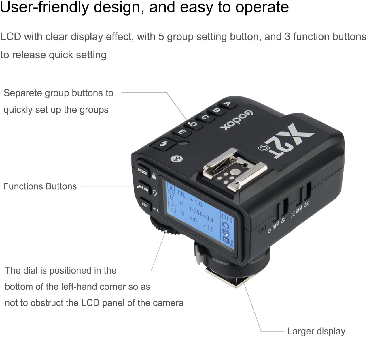 Godox X2T-C TTL Wireless Flash Trigger for Support 1/8000s HSS Function - Image 3