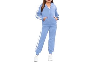 Arshiner Girls Jogger Set 2 Piece Outfits Athletic Tracksuit Zip Up Hoodie Sweatshirt and Sweatpant Sweatsuits for 5-13 Years