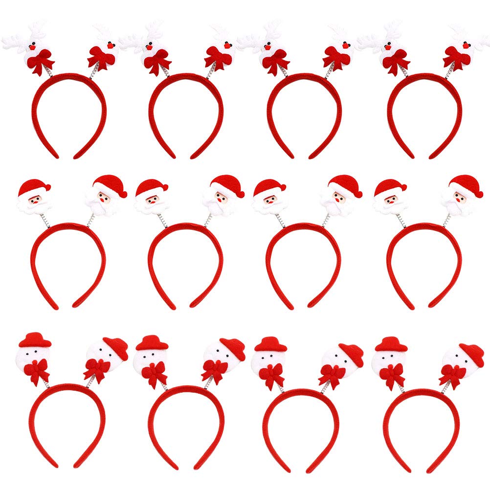 minkissy 12Pcs Christmas Hair Lovely Hair Head Bopper Headband Christmas Hair Accessory Party Supplies Gift for Christmas, pattern