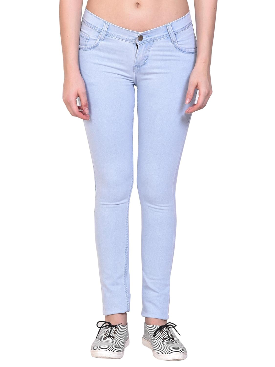 Buy NJS Women's Carrot Skinny Jeans (ANU348_Ice Blue_3XLarge) at Amazon.in