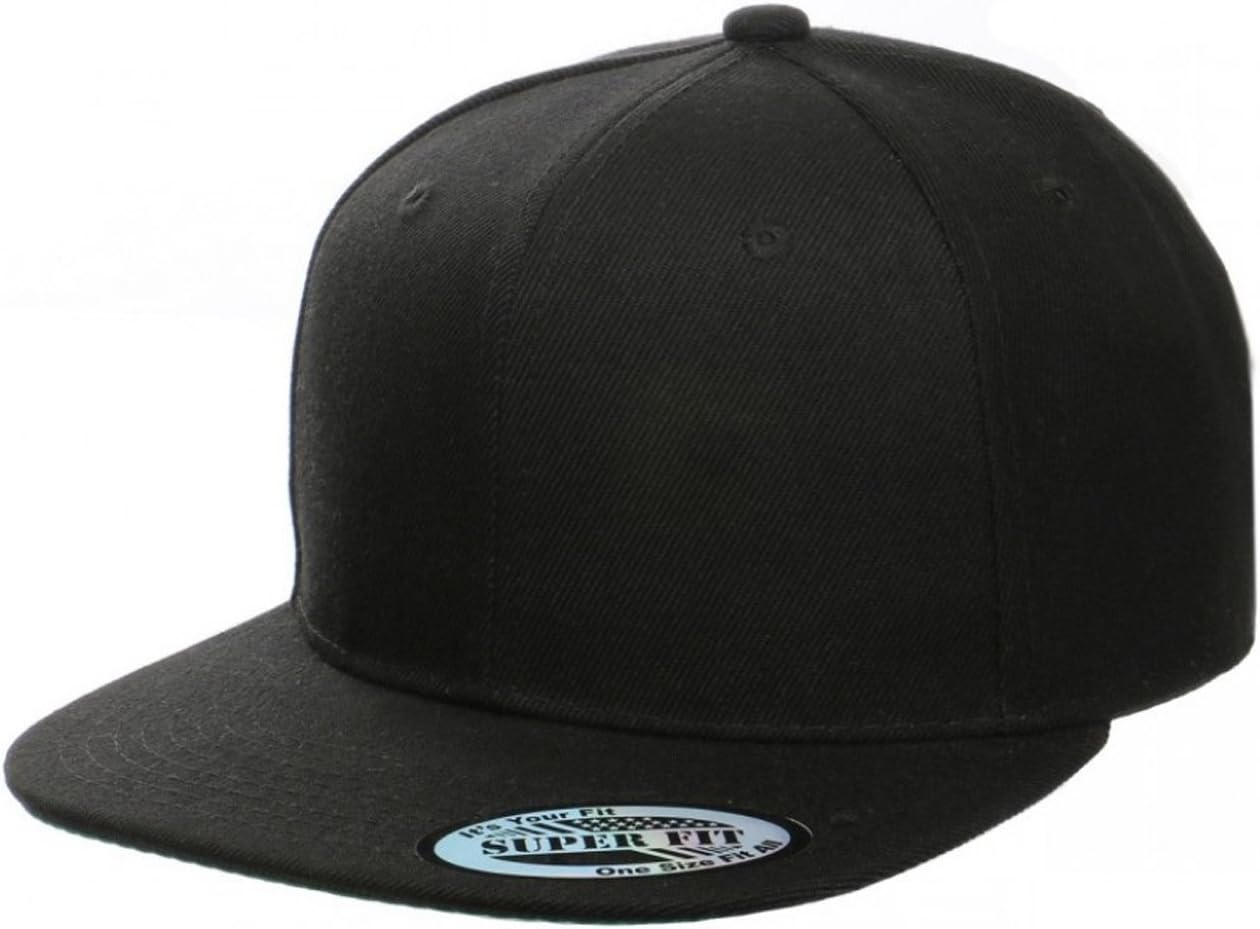 Blank Adjustable Flat Bill Plain Snapback Hats Caps
