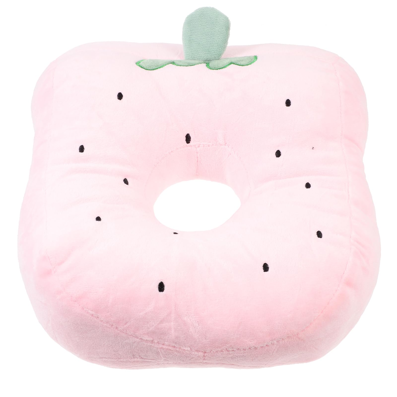 FOMIYES Ear Pillow Side Sleeping Pillow Ear Piercing Strawberry Design Donut with Hole for Sitting Doughnut Travel