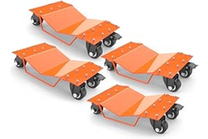 Car Wheel Dolly Set of 2, 8000LBS Heavy Duty Car Vehicle Dolly with 360° Rotational Wheels and Antiskid for Moving Cart, Pick