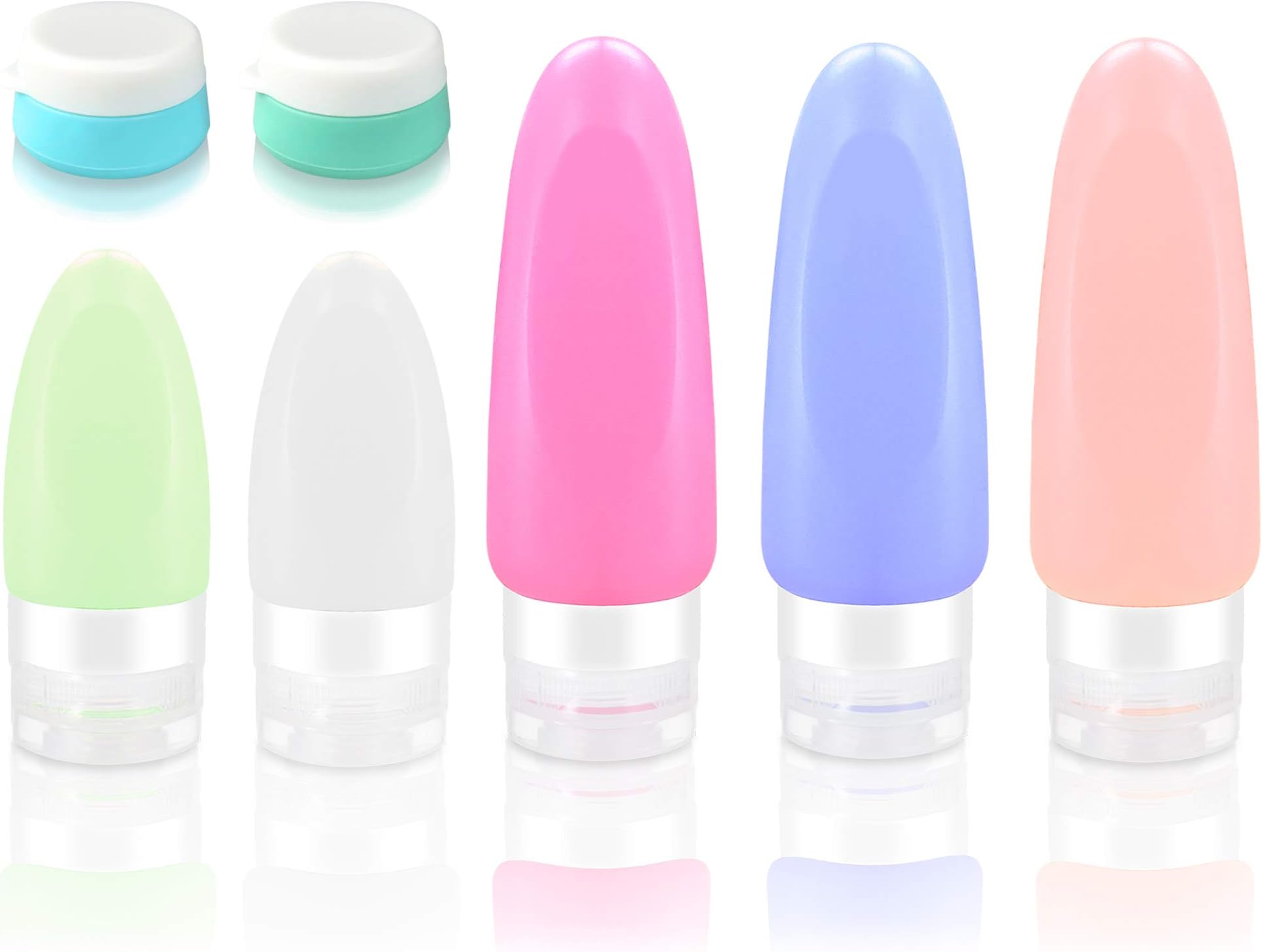 Blackace Silicone Travel Bottles, Leak-Proof Travel Container BPA-Free TSA Approved, 7-Pack Portable Travel Accessory for Shampoo, Toiletries, Lotion, Conditioner
